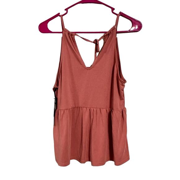 Black Tape Tank Top Mauve Tie in Back Size Small - Picture 2 of 7